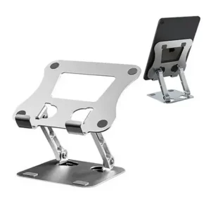 Adjustable Aluminum laptop stand tablet black