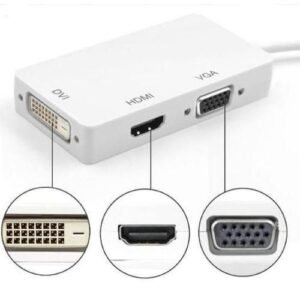 Mini DisplayPort to HDMI, DVI, VGA 3-in-1 Adapter