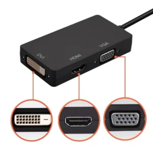 Mini DisplayPort to HDMI, DVI, VGA 3-in-1 Adapter